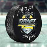 Morgan Rielly Toronto Maple Leafs Signed 2012 NHL Draft Puck with "5th Pick" Inscribed