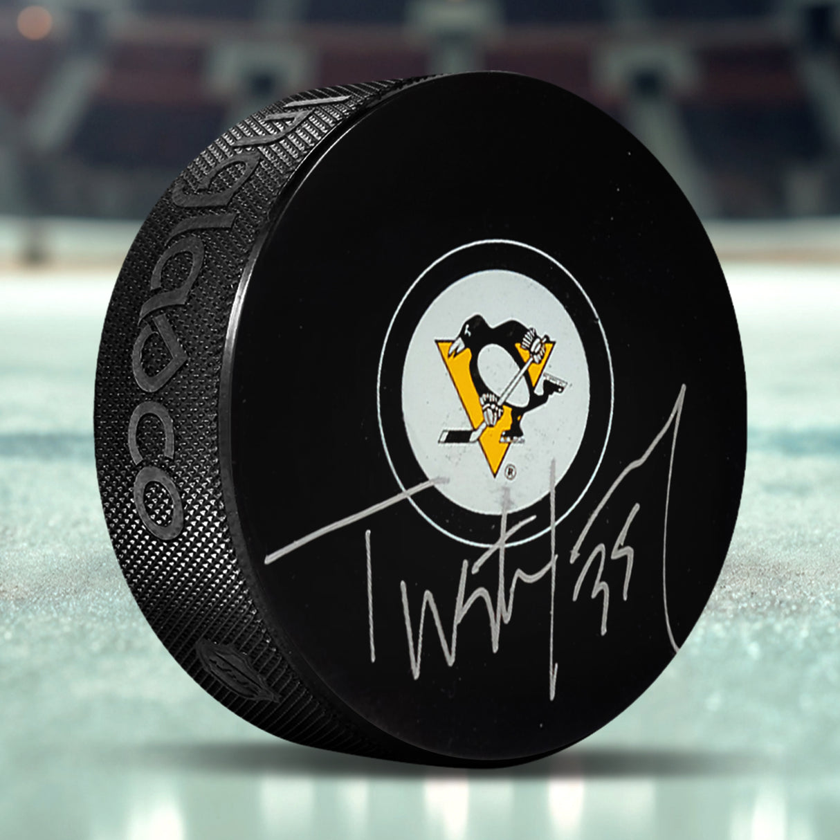 Tristan Jarry Signed Pittsburgh Penguins Logo Puck