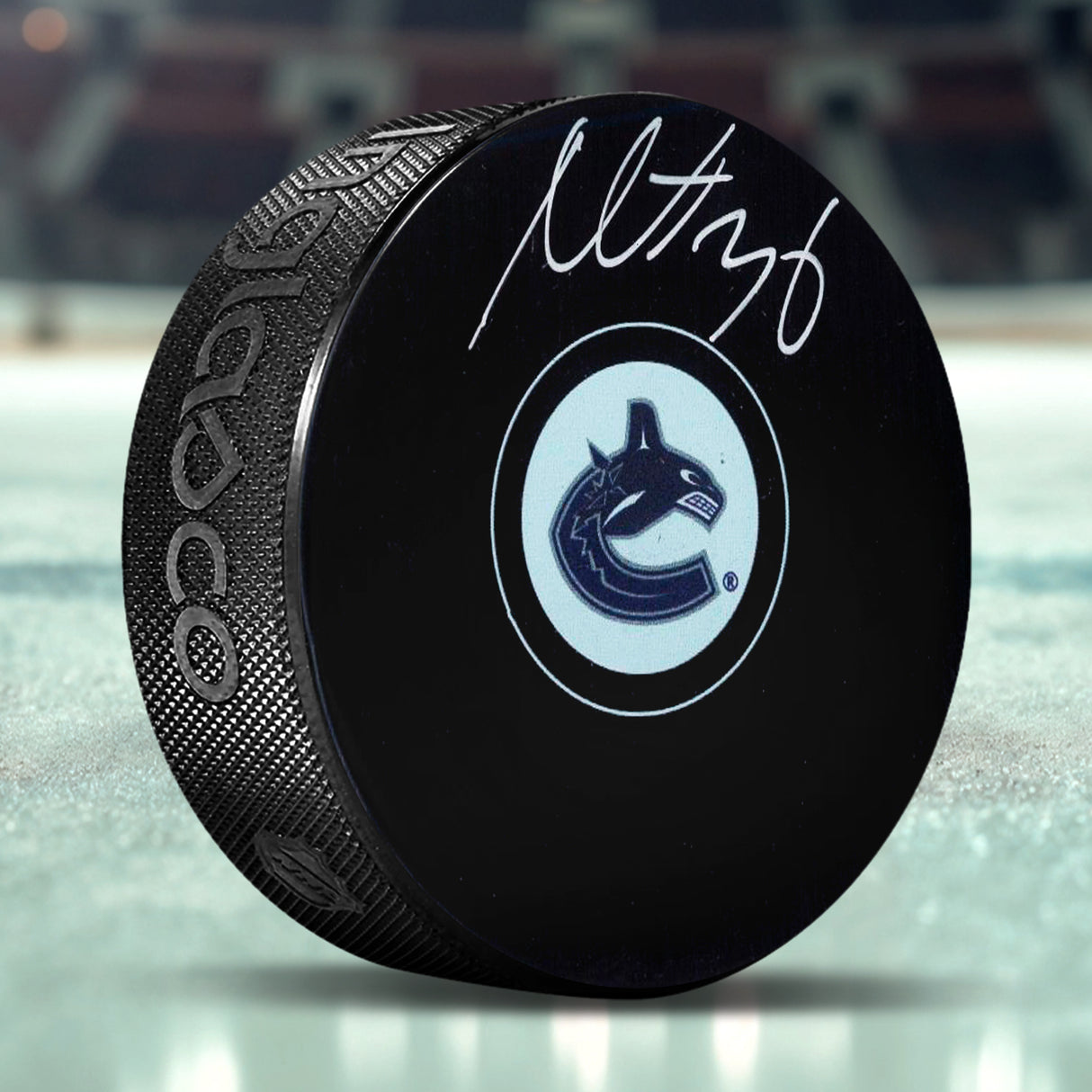 Nils Hoglander Signed Vancouver Canucks Puck