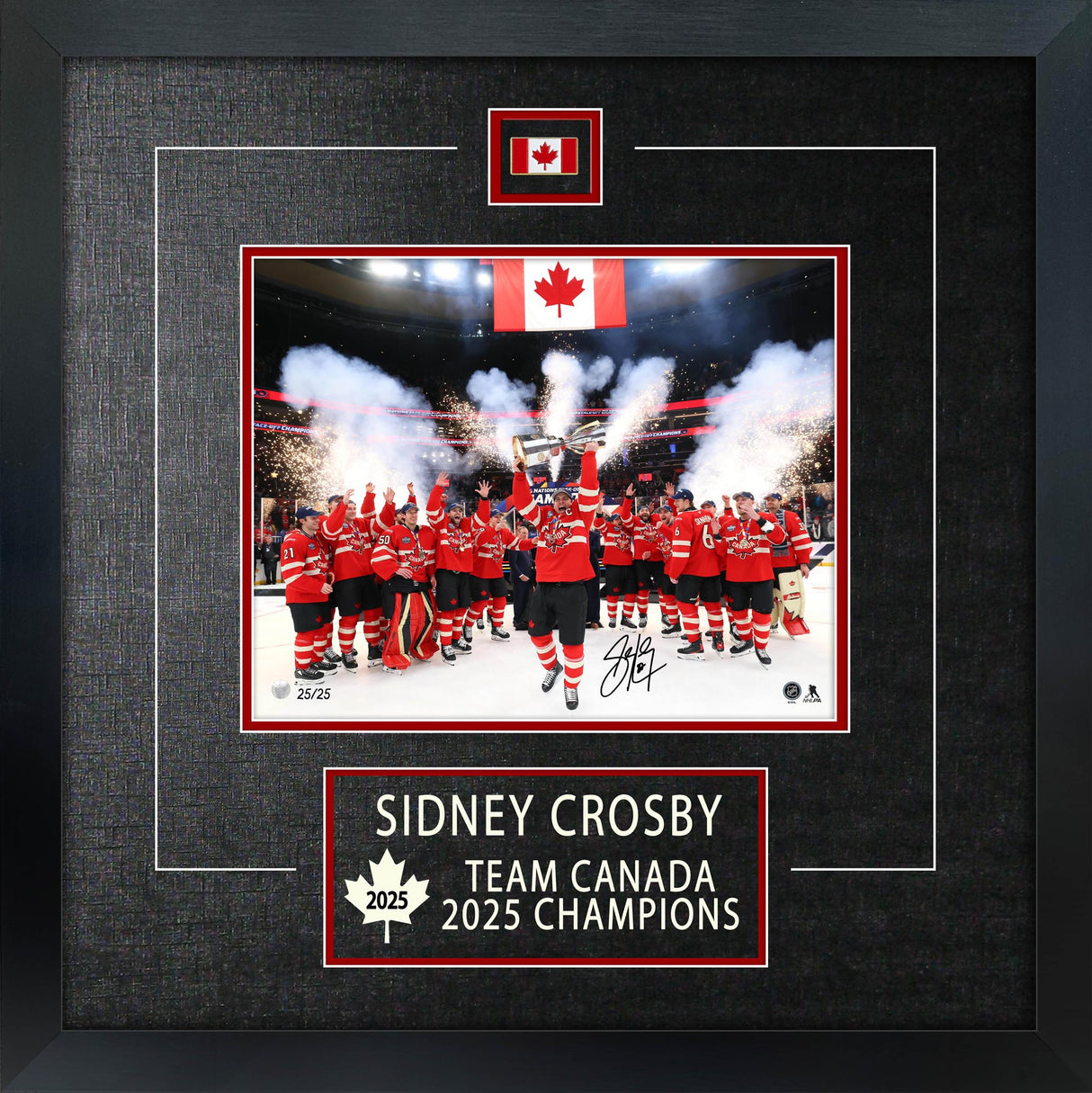 Sidney Crosby Signed 8x10 Etched Mat 2025 Four Nations Canada Champions (Limited Edition of 25)