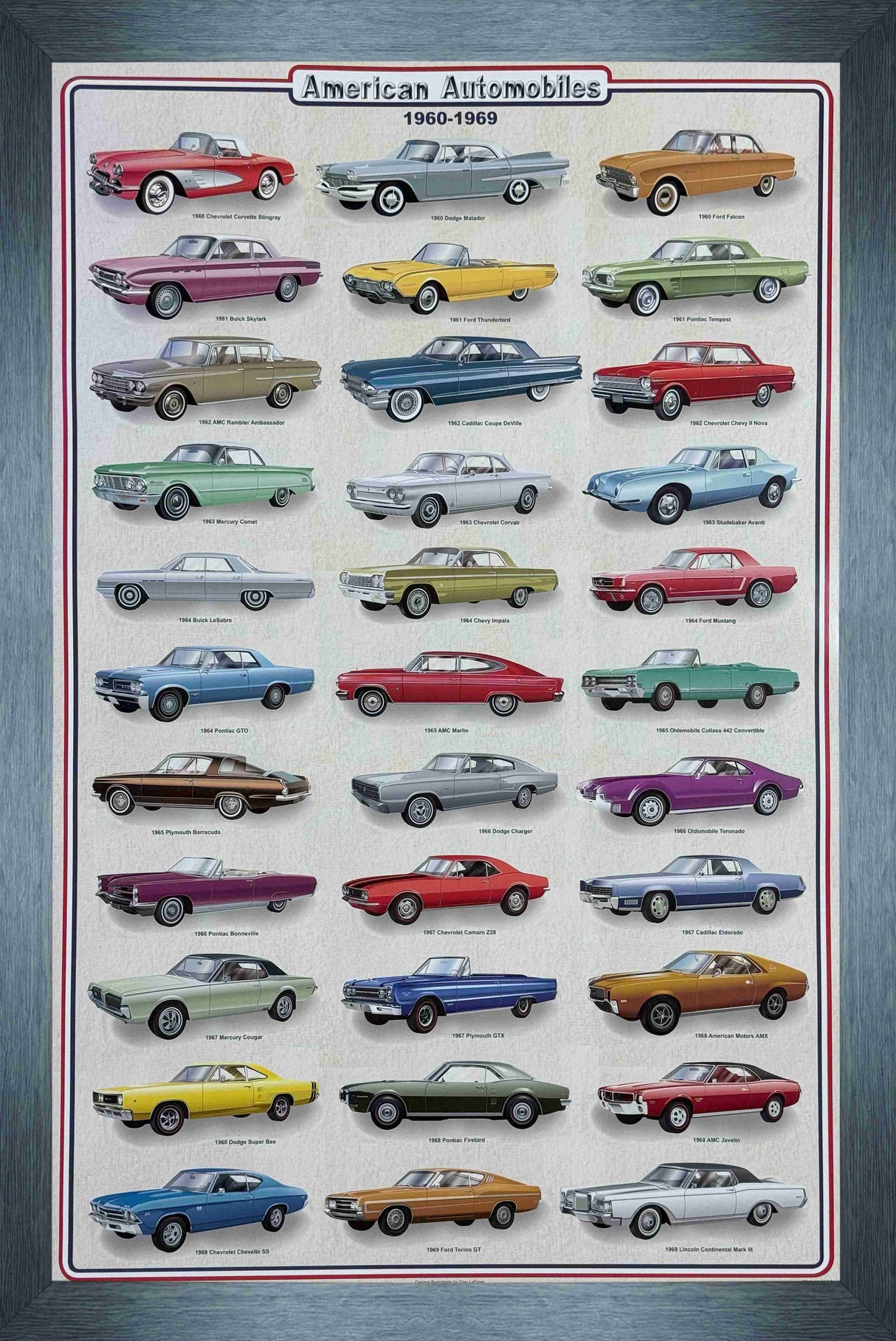 American Automobiles Framed PhotoGlass Print