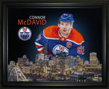 Connor McDavid 16x20 Framed Skyline Print Edmonton Oilers