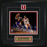 Allen Iverson Framed Pin & Plate Sixers