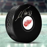 Moritz Seider Detroit Red Wings Signed Hockey Puck