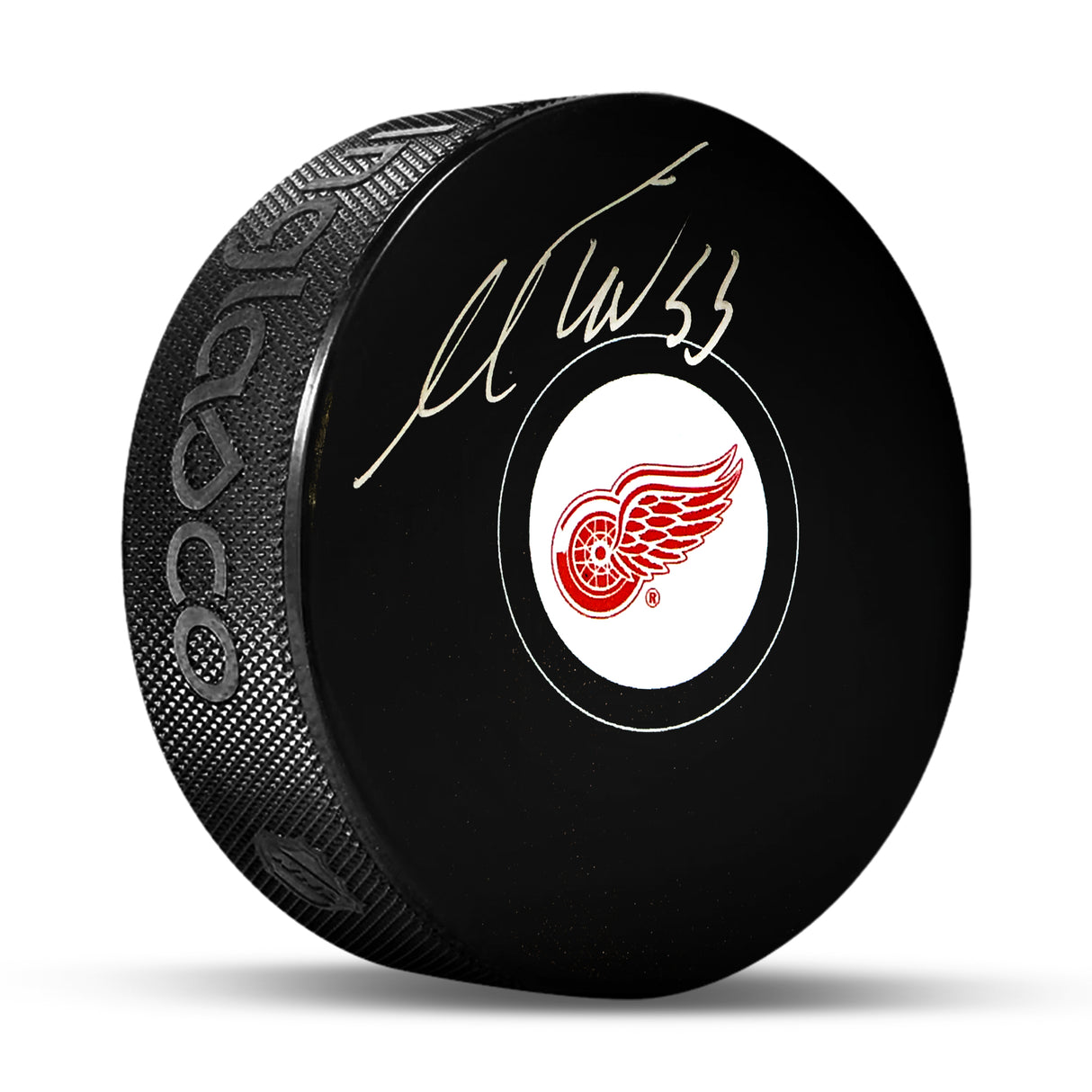 Moritz Seider Detroit Red Wings Signed Hockey Puck