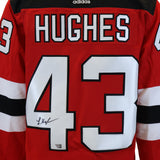 Luke Hughes New Jersey Devils Signed Red Adidas Authentic Jersey