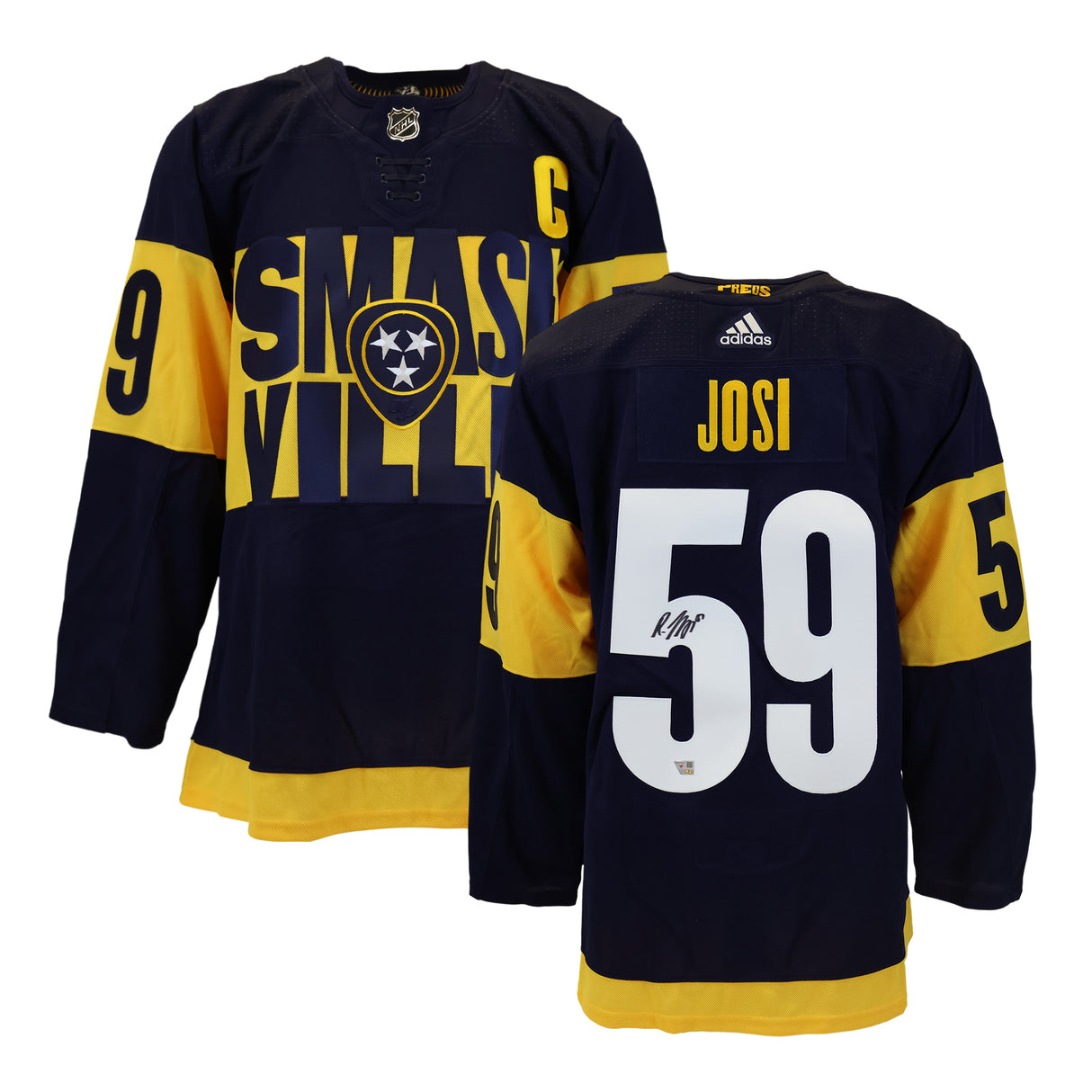 Roman Josi Nashville Predators Signed Gold Adidas Authentic Jersey