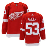 Moritz Seider Detroit Red Wings Signed Red Adidas Authentic Jersey