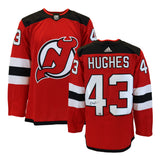 Luke Hughes New Jersey Devils Signed Red Adidas Authentic Jersey