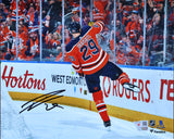 Leon Draisaitl Edmonton Oilers Signed 8x10 Orange Jersey Goal Celebration Photograph