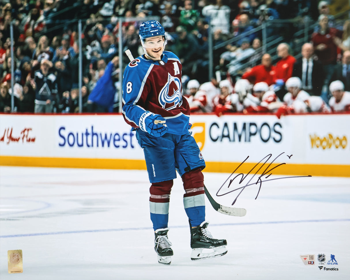 Cale Makar Colorado Avalanche Signed 16x20 Burgundy Celebration Photograph