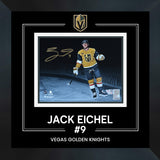 Jack Eichel Vegas Golden Knights Signed 8x10 Gold Jersey Celebration Spotlight Photograph Framed