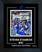 Steven Stamkos Tampa Bay Lightning 2021 Stanley Cup Champions Signed 8x10 Raising Cup Photograph Framed