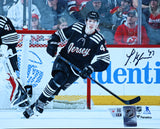 Luke Hughes New Jersey Devils Signed 8x10 NHL Debut Photograph
