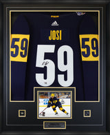 Roman Josi Nashville Predators Signed Gold Adidas Authentic Jersey Framed