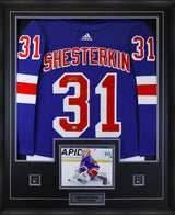 Igor Shesterkin New York Rangers Signed Blue Adidas Authentic Jersey Framed