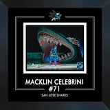 Macklin Celebrini Signed 8x10 Framed PhotoGlass Sharks Skating On Ice-H