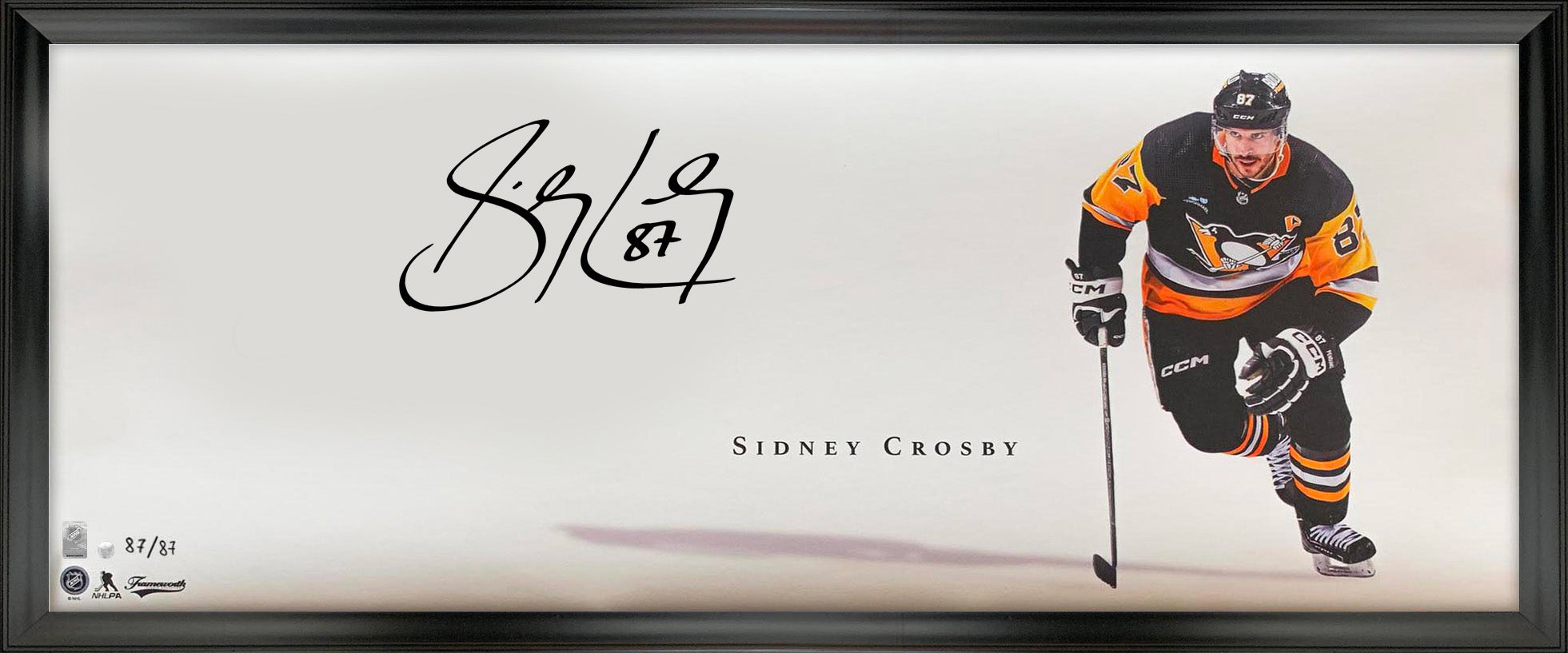 Sidney Crosby Signed 18x44 Framed Oversize Signature Print