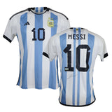Lionel Messi Back Signed Argentina 2022 Home Shirt 2 Star Edition