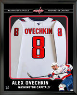 Alexander Ovechkin Signed Framed 34x42 Photo Glass Washington Capitals Away Fanatics Premium Jersey - AUCTION