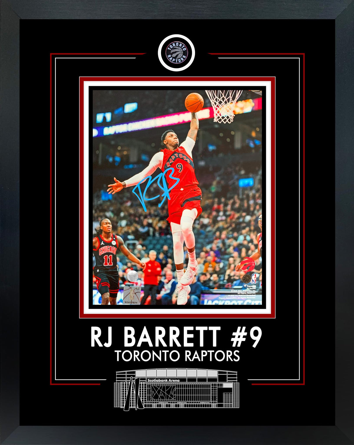 RJ Barrett Signed Dunk Photo – 8x10 Framed PhotoGlass