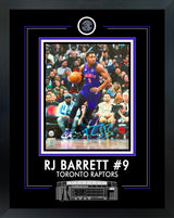 RJ Barrett Signed 8x10 Framed Photoglass Toronto Raptors Action-V