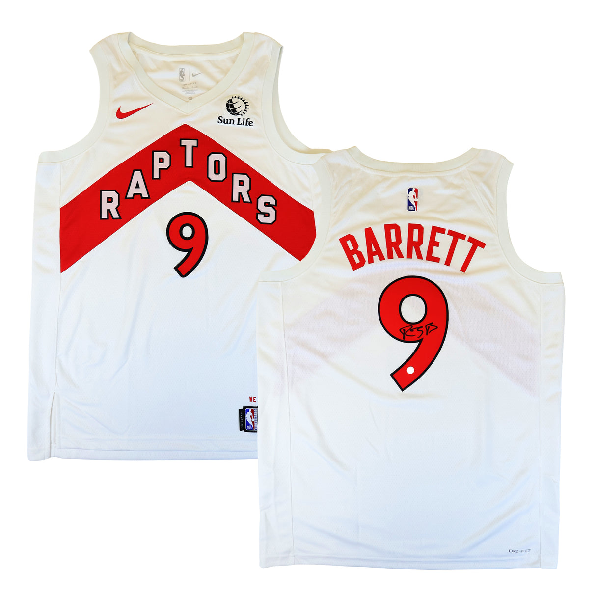 RJ Barrett Signed Jersey Toronto Raptors White Nike Association Edition