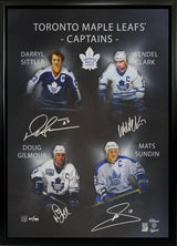 Mats Sundin / Darryl Sittler / Wendel Clark / Doug Gilmour Signed Framed 20x29 Canvas Toronto Maple Leafs Captains (Limited Edition of 99)