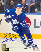 Matthew Knies Signed 8x10 Photo Toronto Maple Leafs Blue Action-V