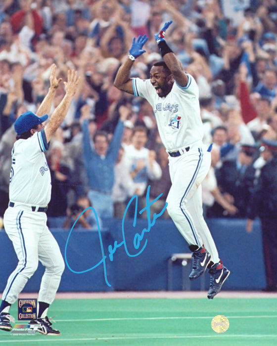 Joe Carter Signed 8x10 Blue Jays Celebration-V