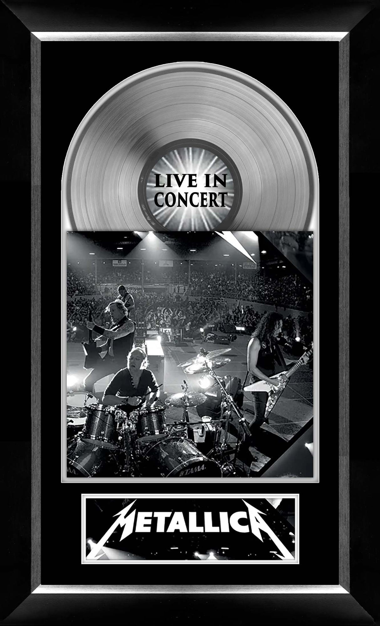 Metallica Live Music Cover Framed with Silver Vinyl