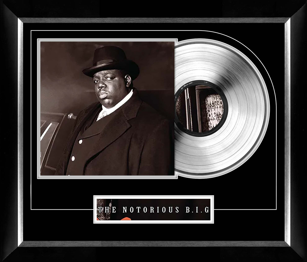 Notorious BIG Life After Death Music Cover Framed with Silver Vinyl
