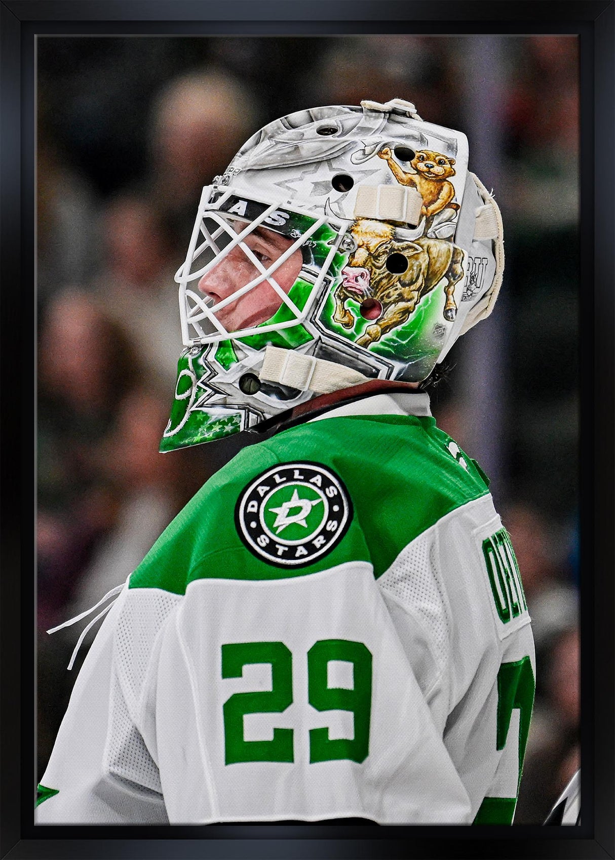 Jake Oettinger 20x29 Framed Canvas Stars 2025 Playoffs