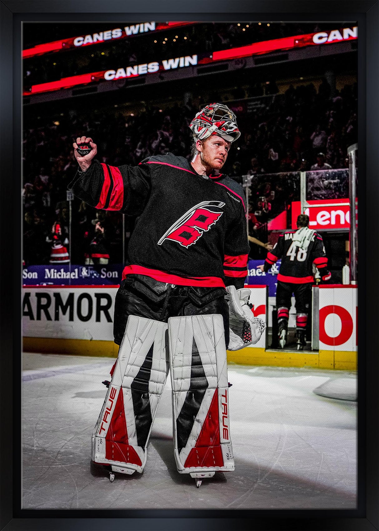 Frederick Andersen 20x29 Framed Canvas Hurricanes 2025 Playoffs