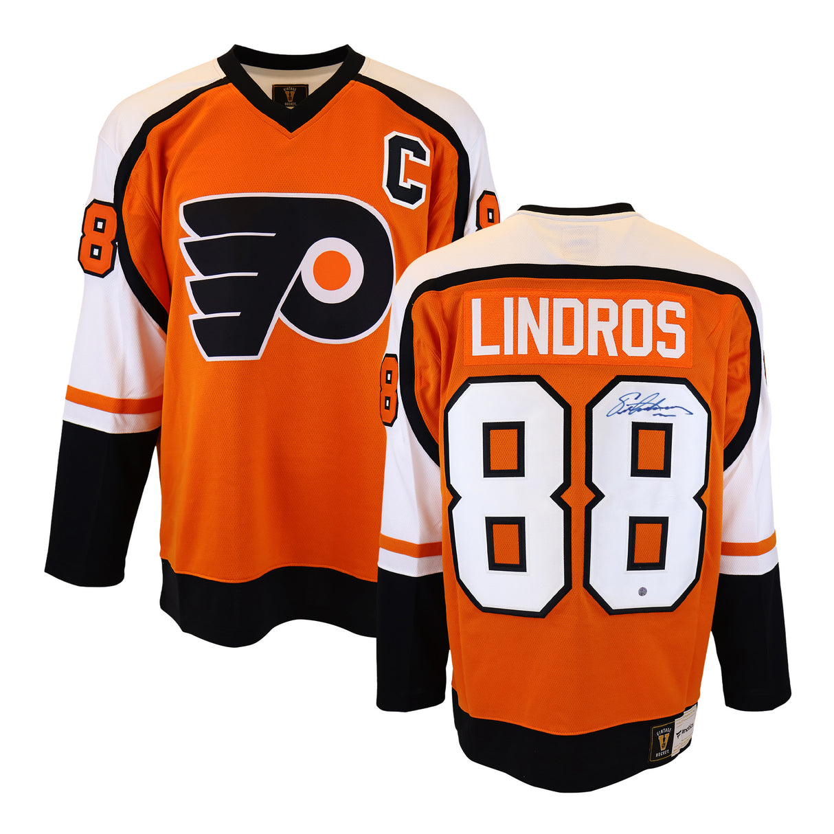 Eric Lindros Signed Jersey Philadelphia Flyers Fanatics Orange Vintage