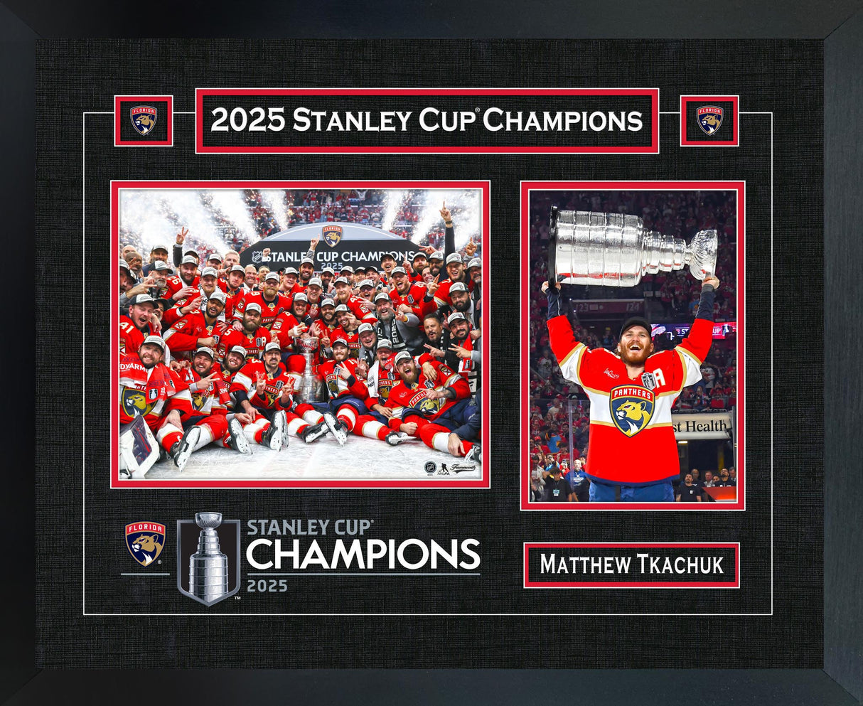 Matthew Tkachuk Florida Panthers 2025 Stanley Cup Champions 18x22" Player Championship Frame