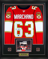 Brad Marchand Signed Jersey Framed Florida Panthers Red Fanatics Premium