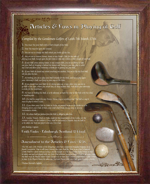Rules of Golf Framed Print - Frameworth Sports Canada 