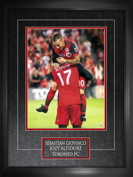 Sebastian Giovinco and Altidore Dual Signed Framed 11x14 Goal Celebration Photo