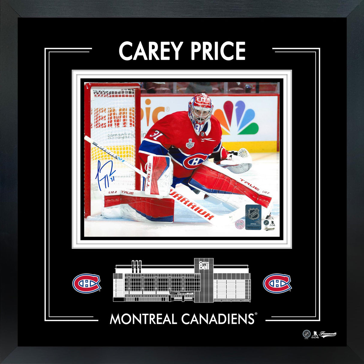 Carey Price Signed 8x10 PhotoGlass Frame Montreal Canadiens Canadiens Red Action-H