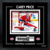 Carey Price Signed 8x10 PhotoGlass Frame Montreal Canadiens Canadiens Red Action-H