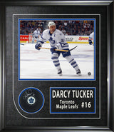 Darcy Tucker Signed Puck Framed 17x19.5" Toronto Maple Leafs