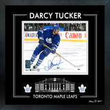 Darcy Tucker Signed 8x10 Framed PhotoGlass Toronto Maple Leafs Blue Action-H