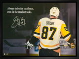Sidney Crosby Signed 20x29 Canvas Framed Pittsburgh Penguins Behind (Limited Edition of 8)