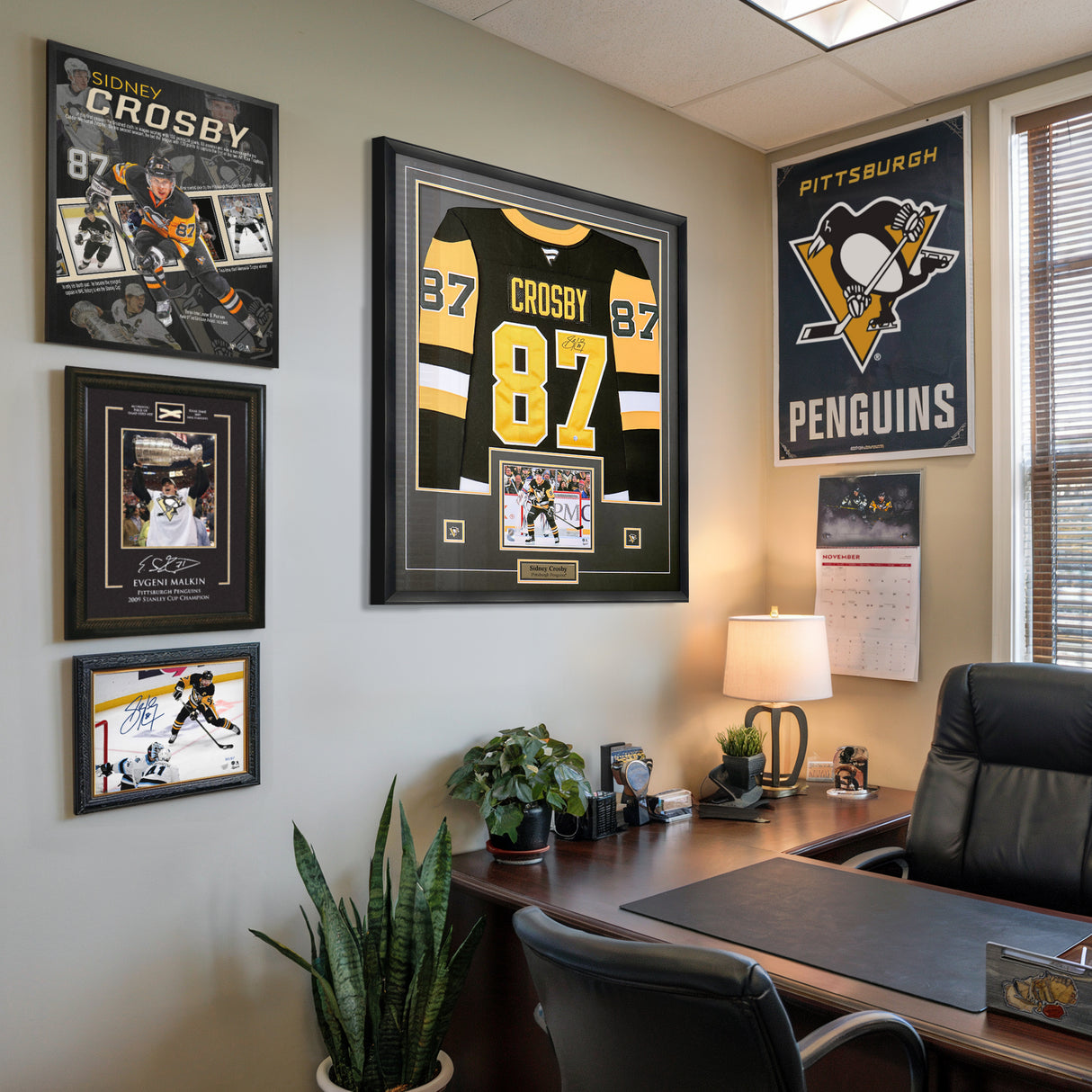 Sidney Crosby Signed Framed Jersey Penguins Black Fanatics Premium
