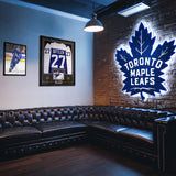 Darryl Sittler Signed Framed Jersey Maple Leafs Replica Fanatics Blue Inscr "HHOF 1989"