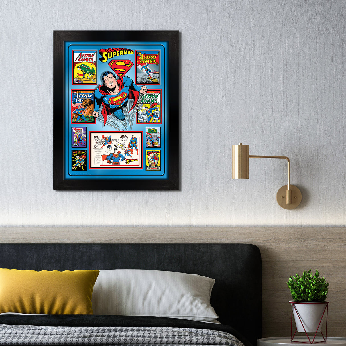 Superman Framed Comic Book Collage