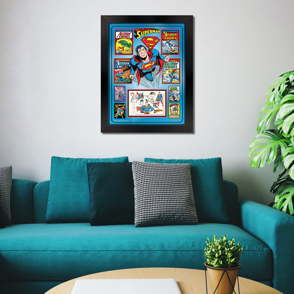 Superman Framed Comic Book Collage