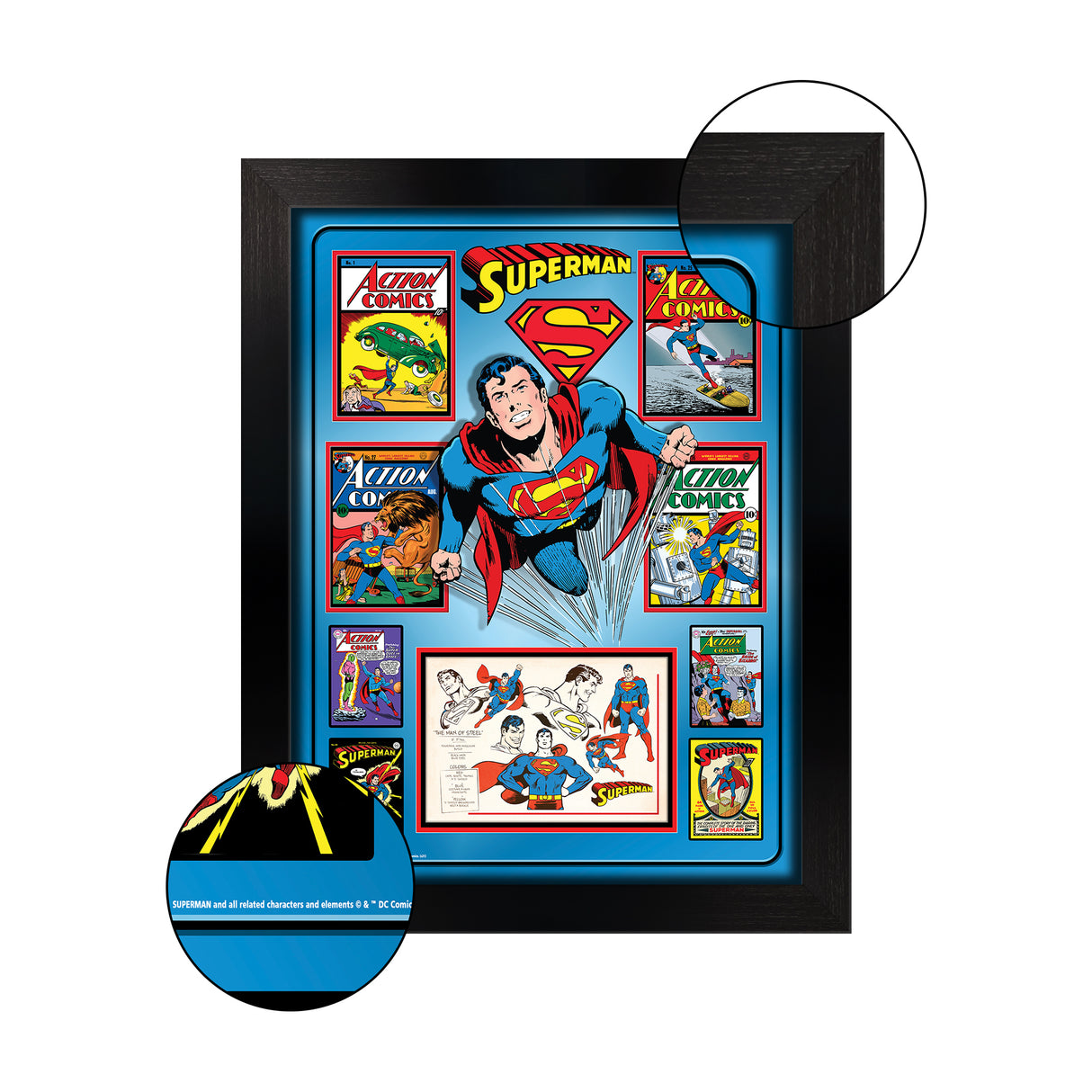 Superman Framed Comic Book Collage