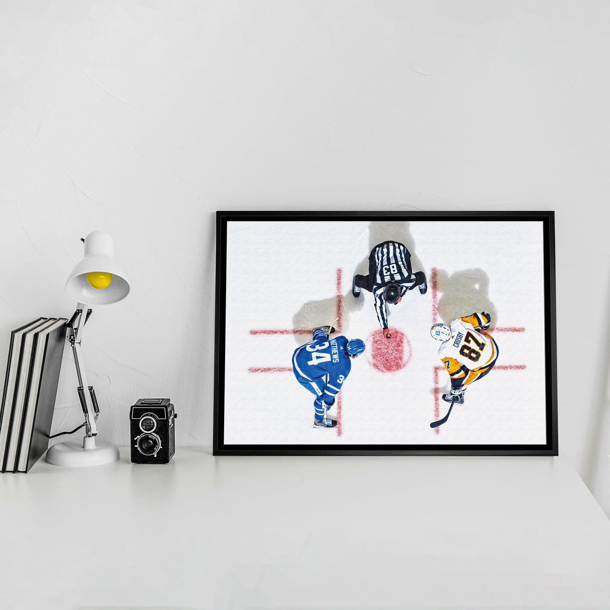 Sidney Crosby & Auston Matthews Framed 20x29 Overhead Canvas
